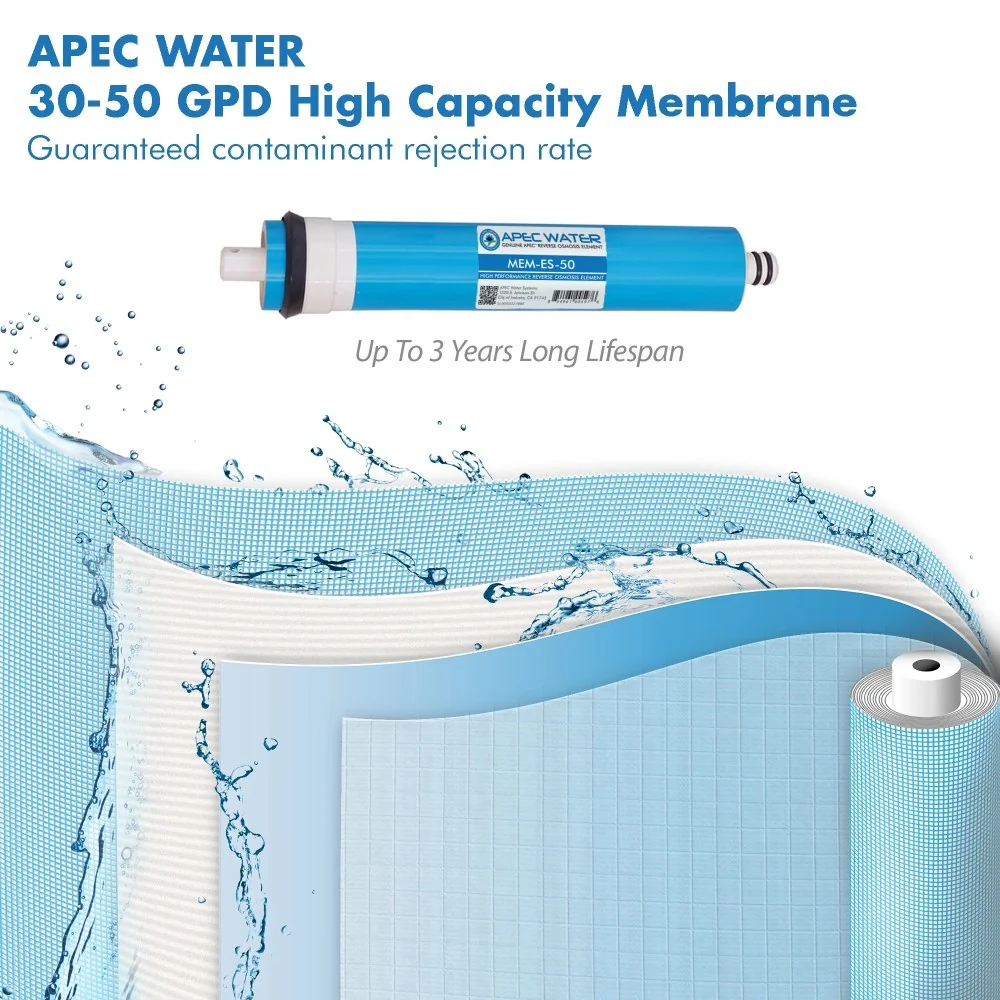 APEC FILTER-MAX-ES50 50 GPD High Capacity Complete Replacement Filter Set For Essence Series Reverse Osmosis Water Filter System