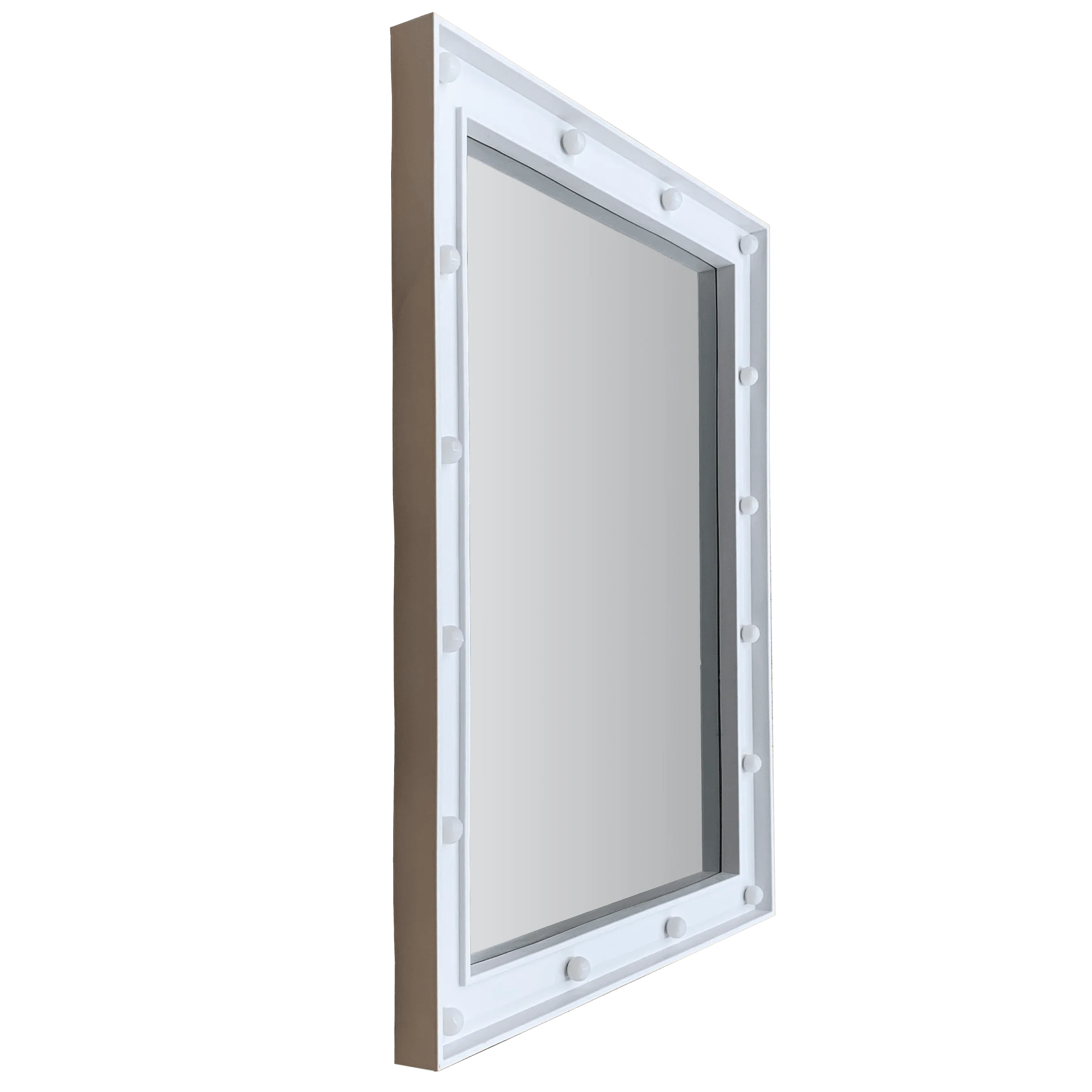 Justice 18" x 22" Rectangle Lighted Wall Mirror, White