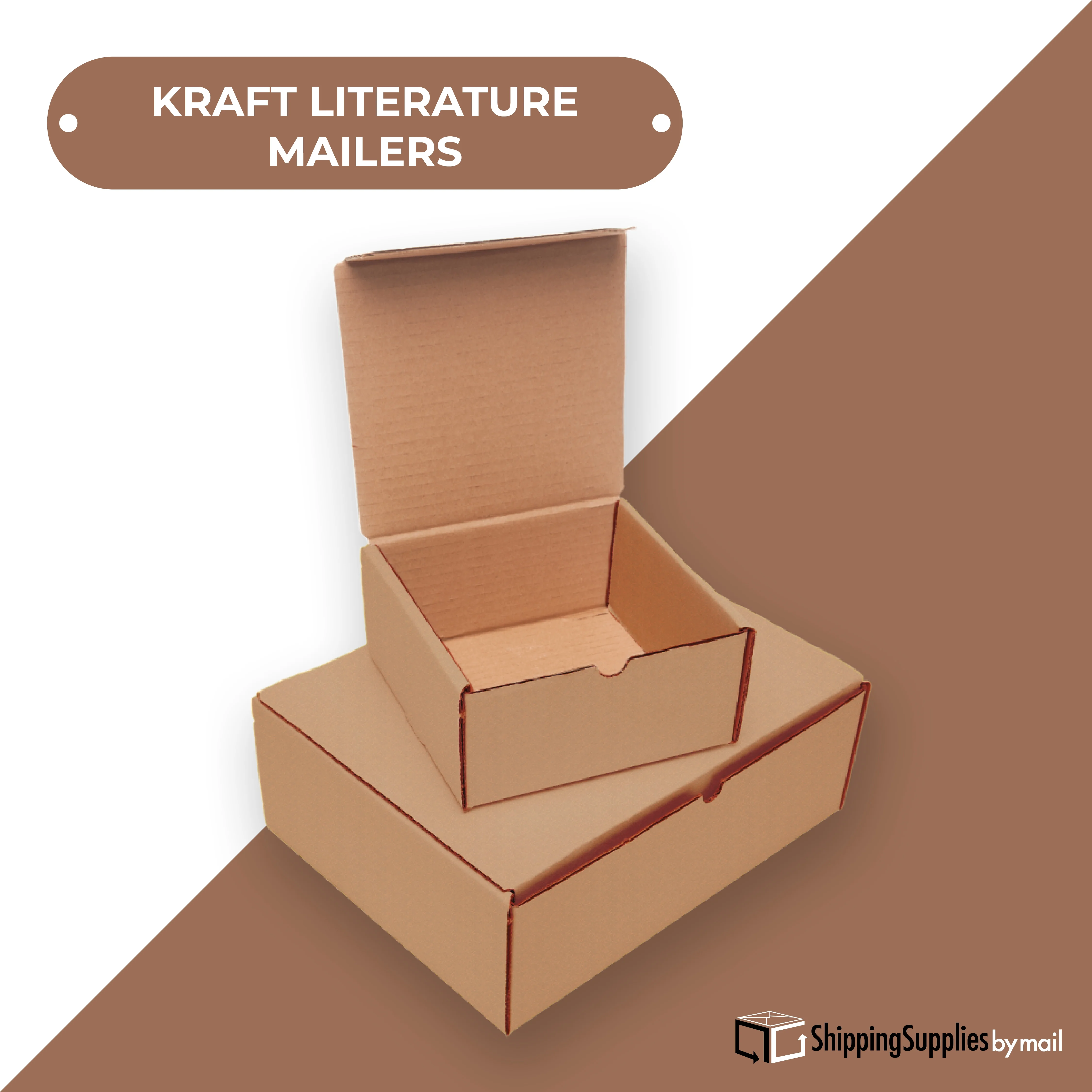 SSBM 12" x 9" x 2" ECT-32B Kraft Literature Shipping Mailers 50/Case