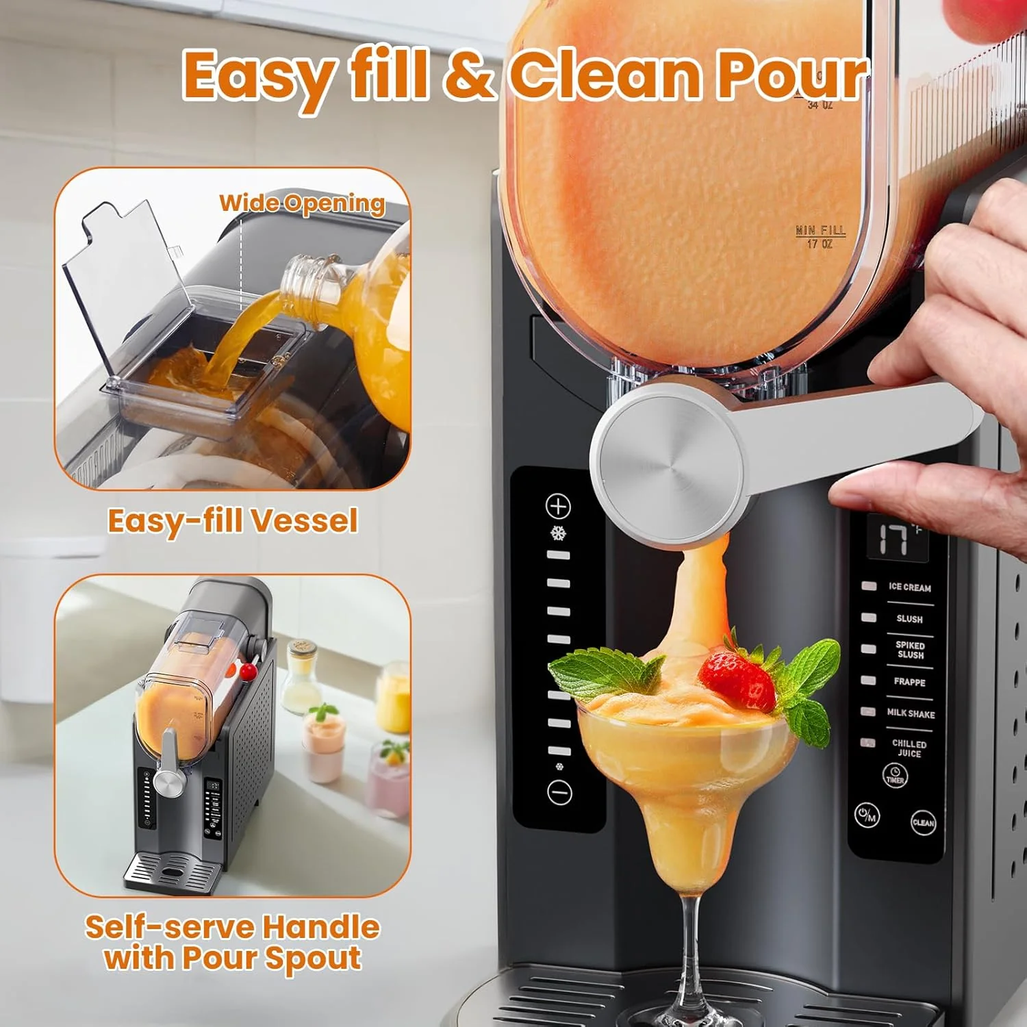 Soft Serve Ice Cream Machine,Slushy Machine for Home