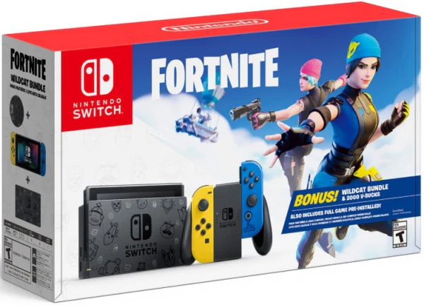 Nintendo Switch Console Fortnite Wildcat Bundle Edition with Exclusive Joy-Cons & 2000 V-Bucks - moniquejewelry