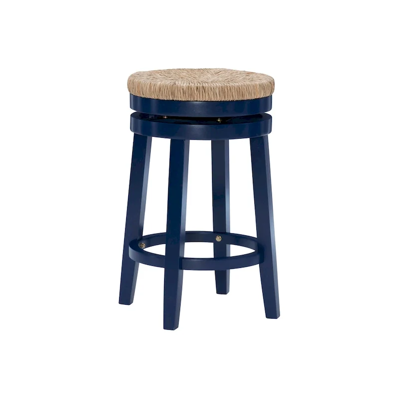 Maya Backless Swivel Counter Stool with Seagrass Seat