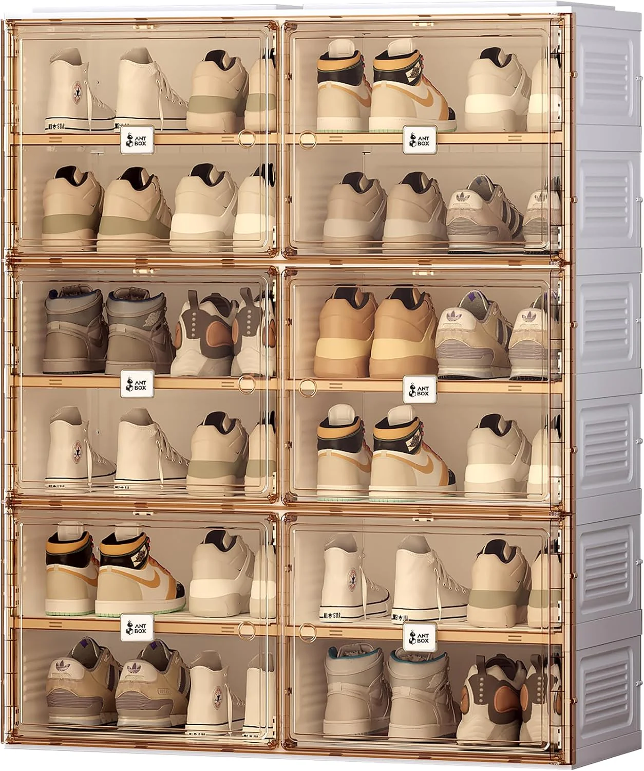 ANTBOX Portable Shoe Rack Organizer for Closet Entryway, Stackable Sneaker Storage