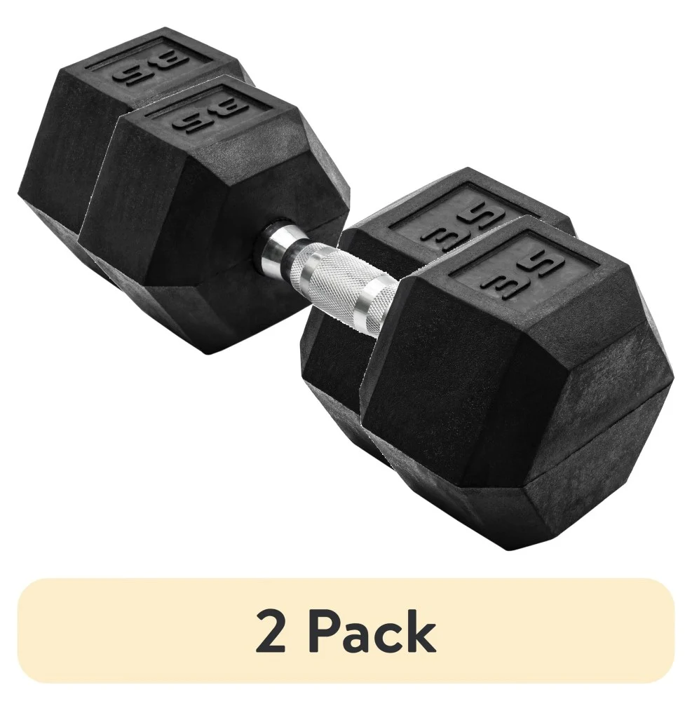 (2 pack) CAP Barbell, 35lb Coated Hex Dumbbell, Single