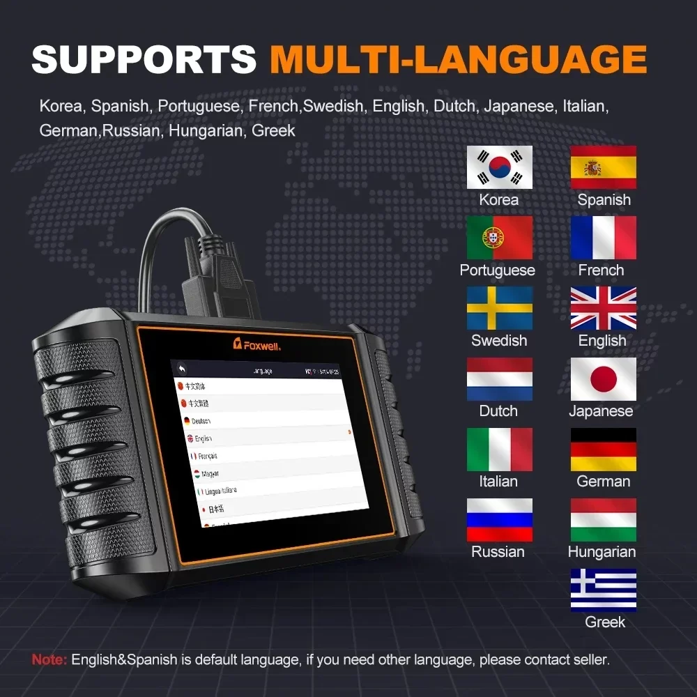 FOXWELL Automotive Bi-Directional Diagnostic Scan Tool OBD2 Scanner All System Code Reader All Reset