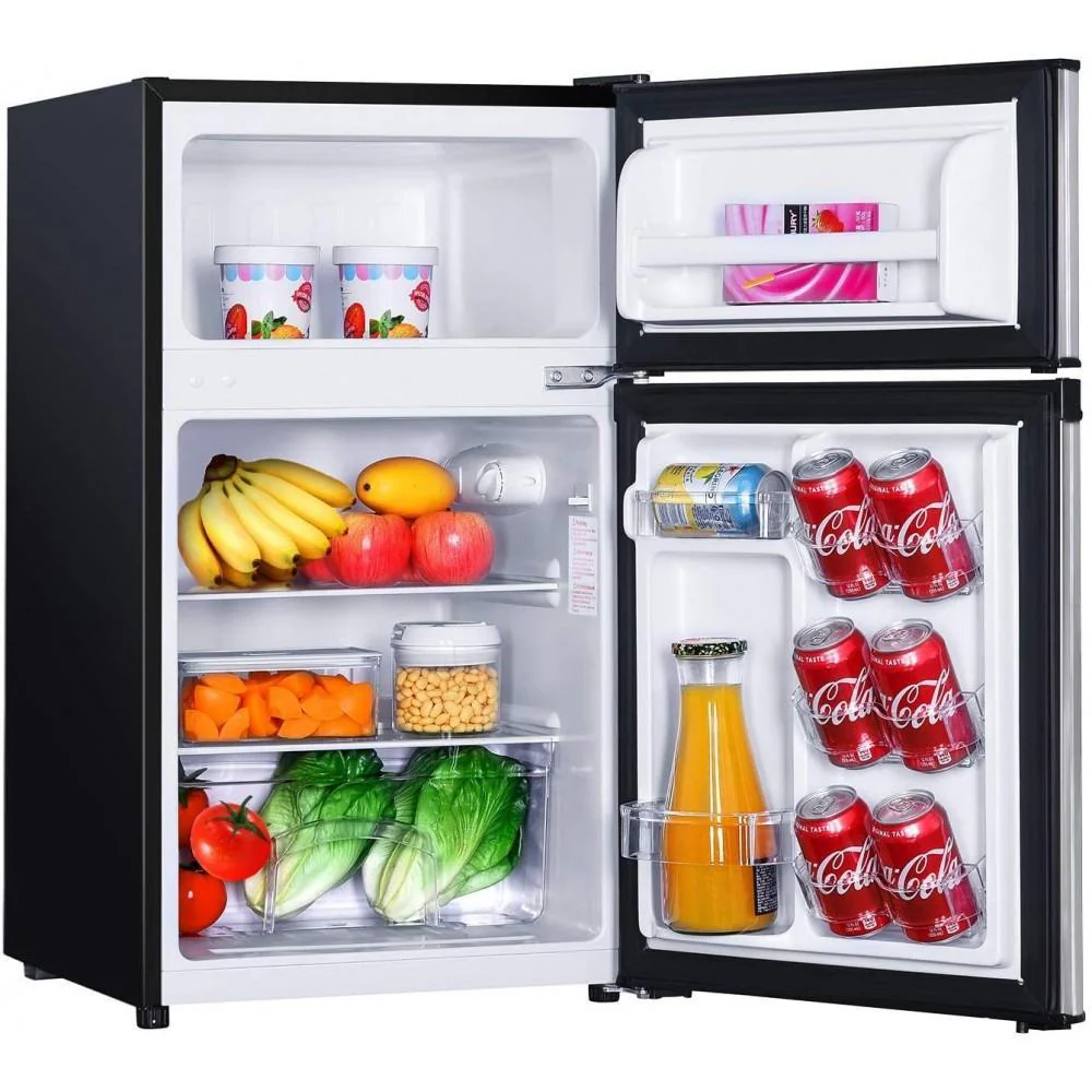 2025 Mini Fridge with Freezer, 3.1 Cu.Ft Small Refrigerator, Compact Refrigerator with LED Light
