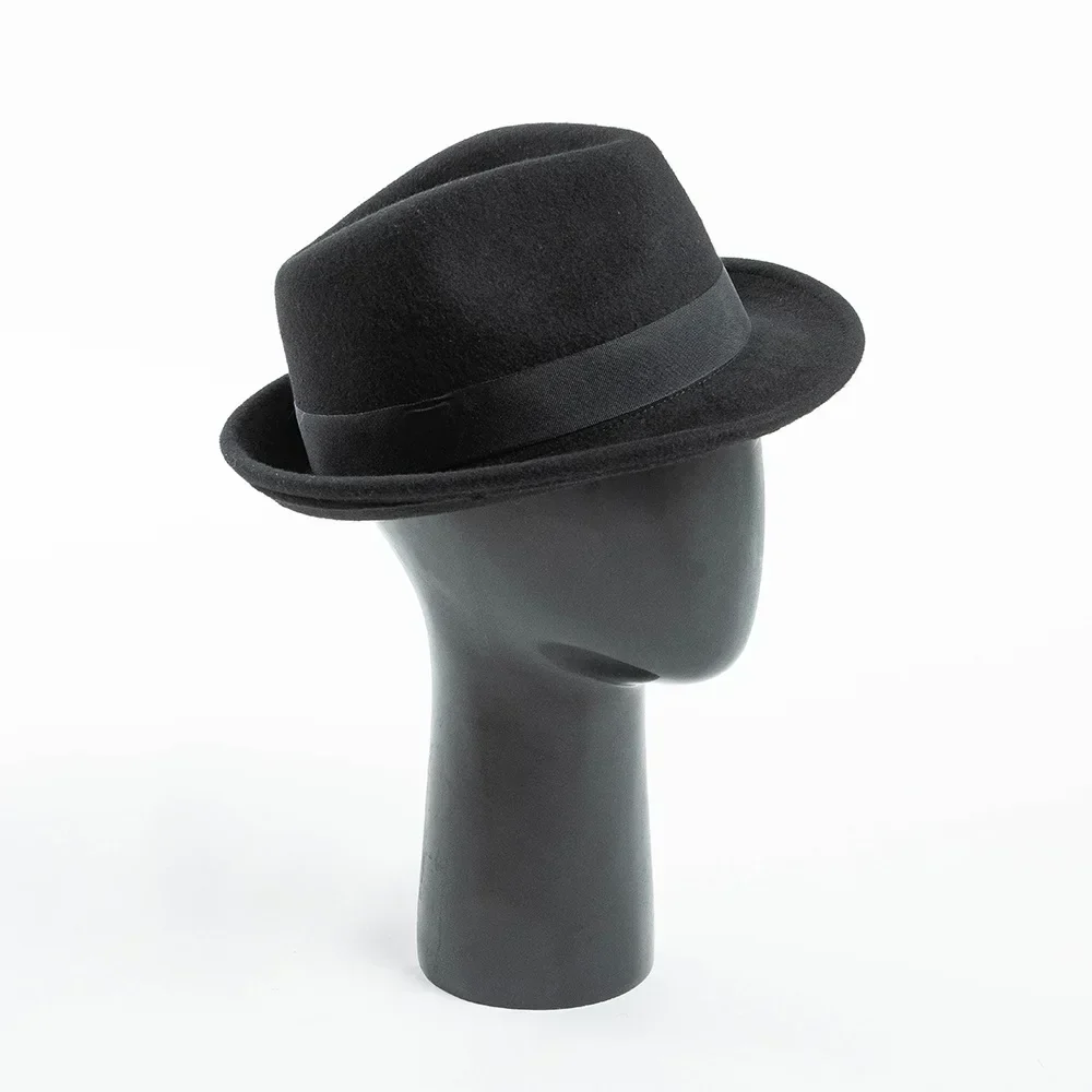 Amstrong Small Brim Black Wool Trilby Hat