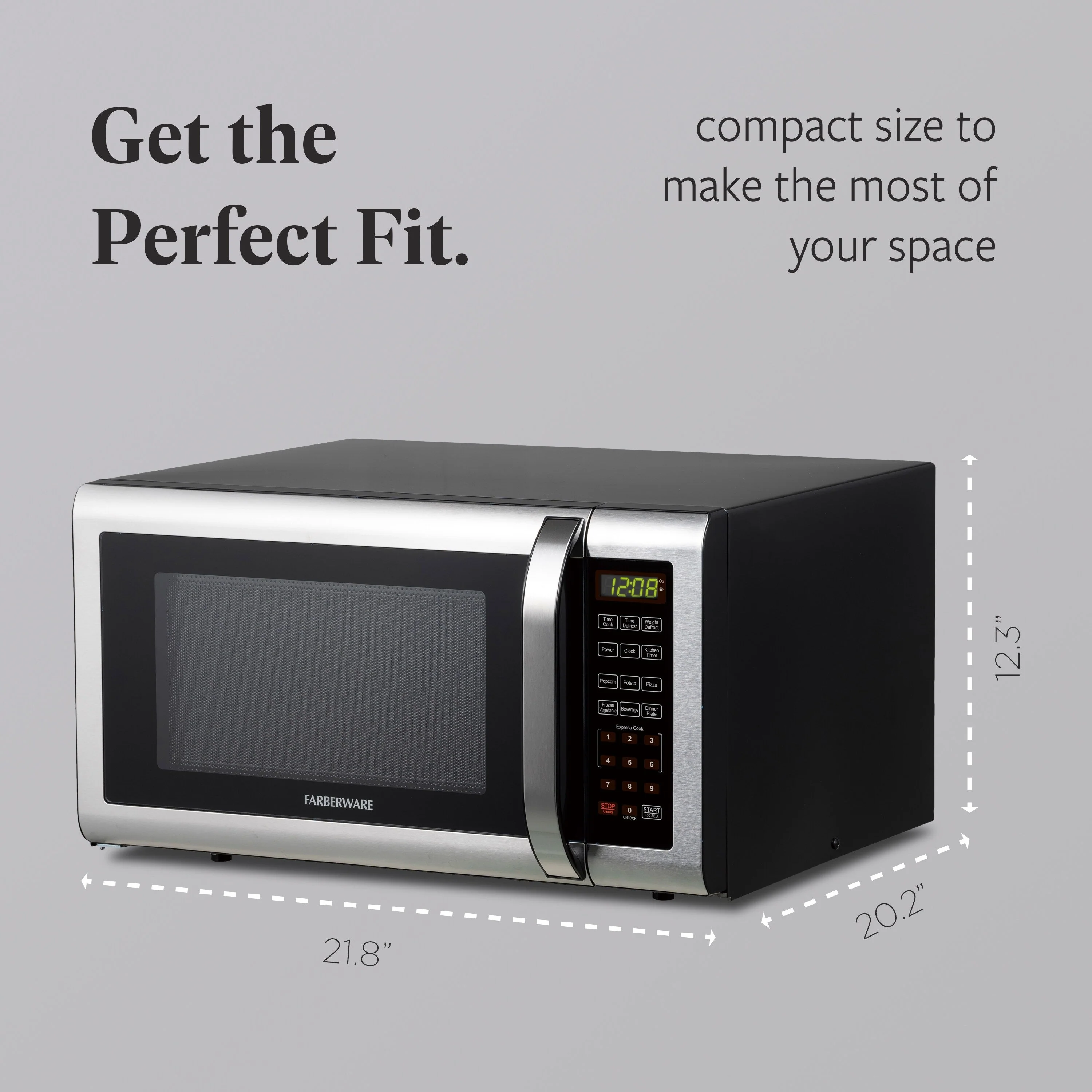 Farberware 1.6 Cu. Ft. Microwave Oven, Brushed Stainless Steel