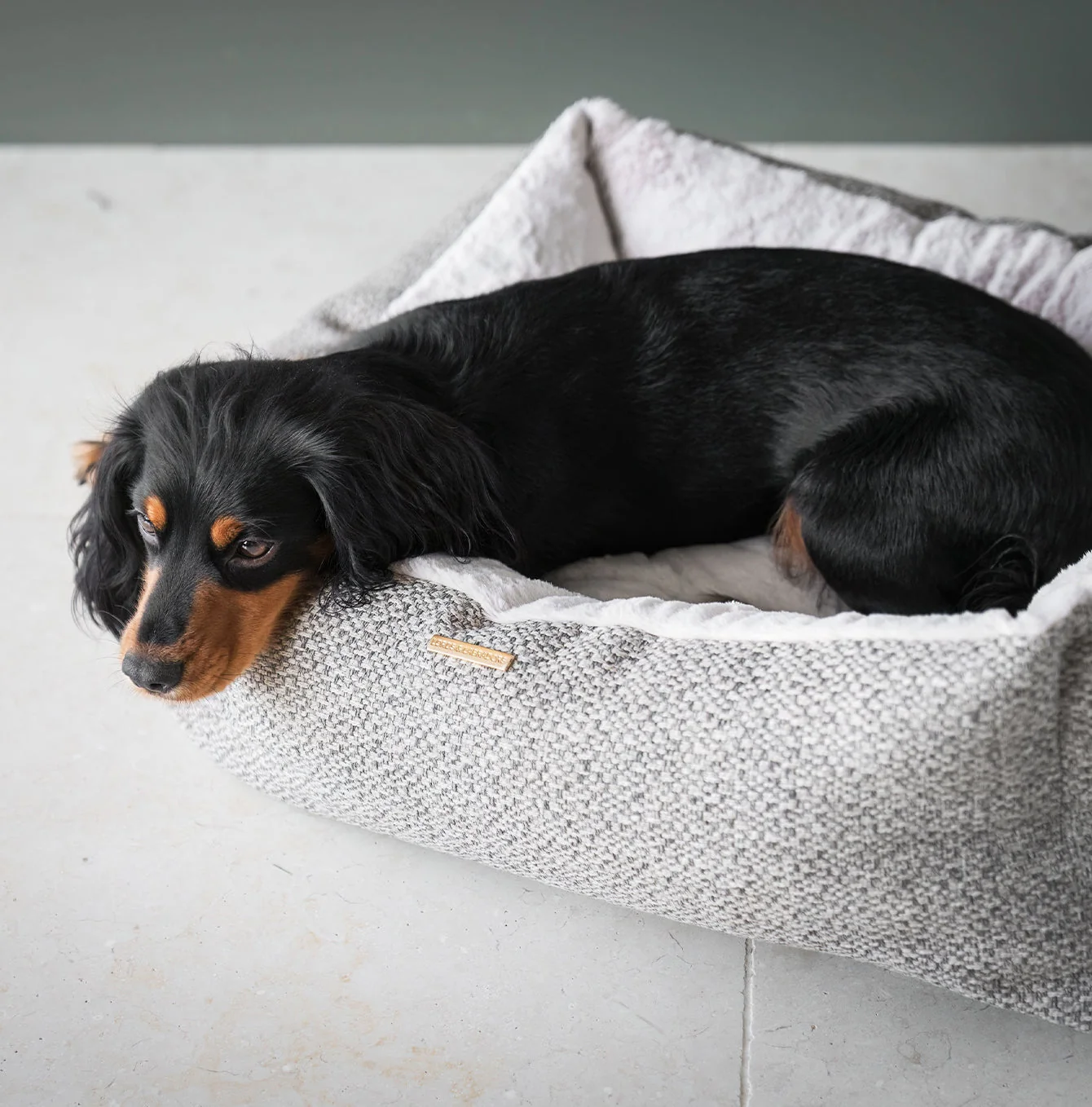 Box Bed in Pebble