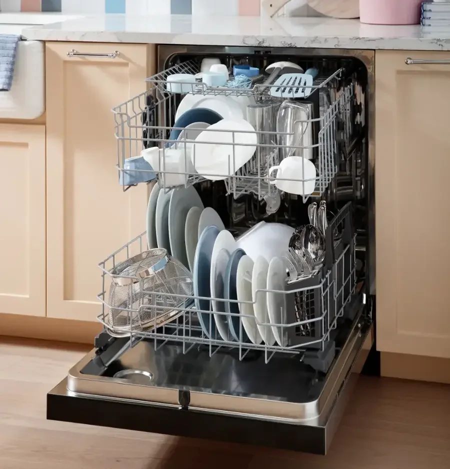 GE – 24″ Front Control Built-In Tub Dishwashers with 3rd Rack, Sanitize Cycle and 47 dBA – Stainless Steels