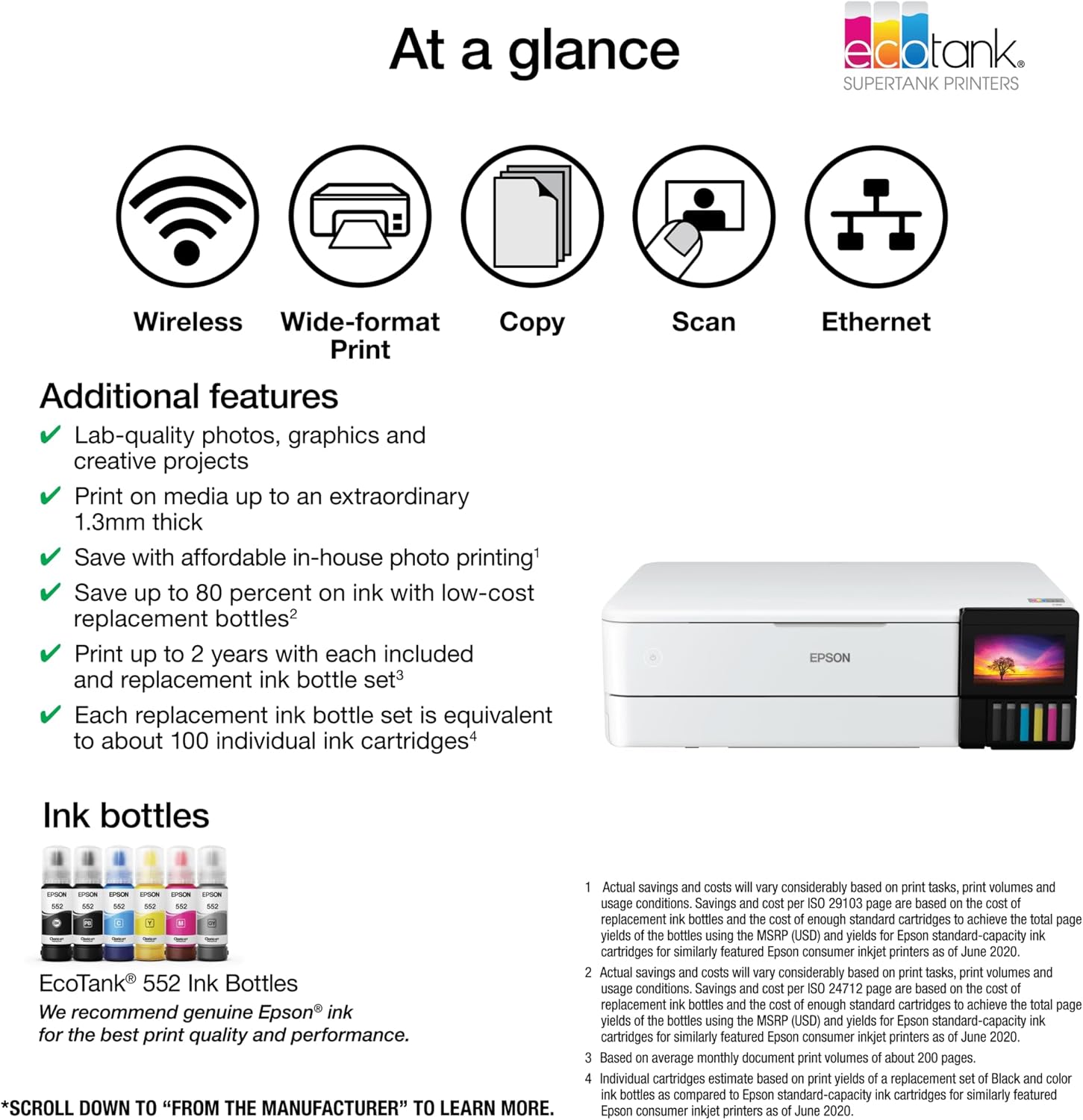 Wide-Format Wireless All-in-One Printer - Model ET-8550