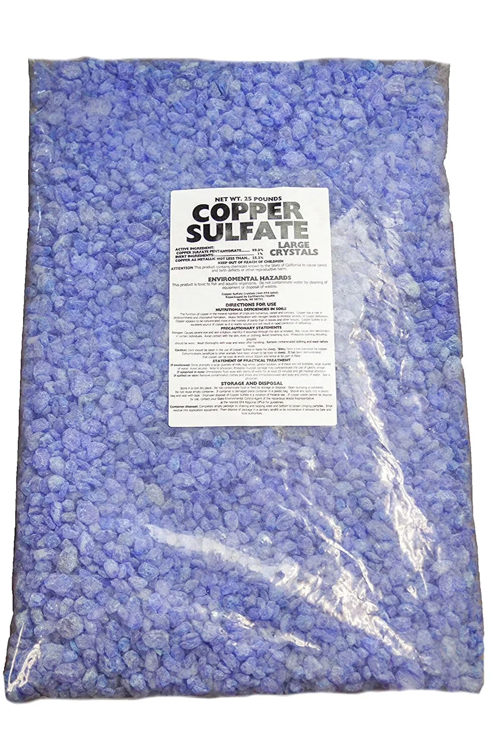 Copper Sulfate Fine Crystals - 25 lb Bag
