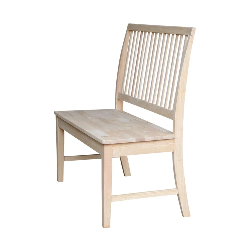 Double X-Back Bench With Arms and Shelf