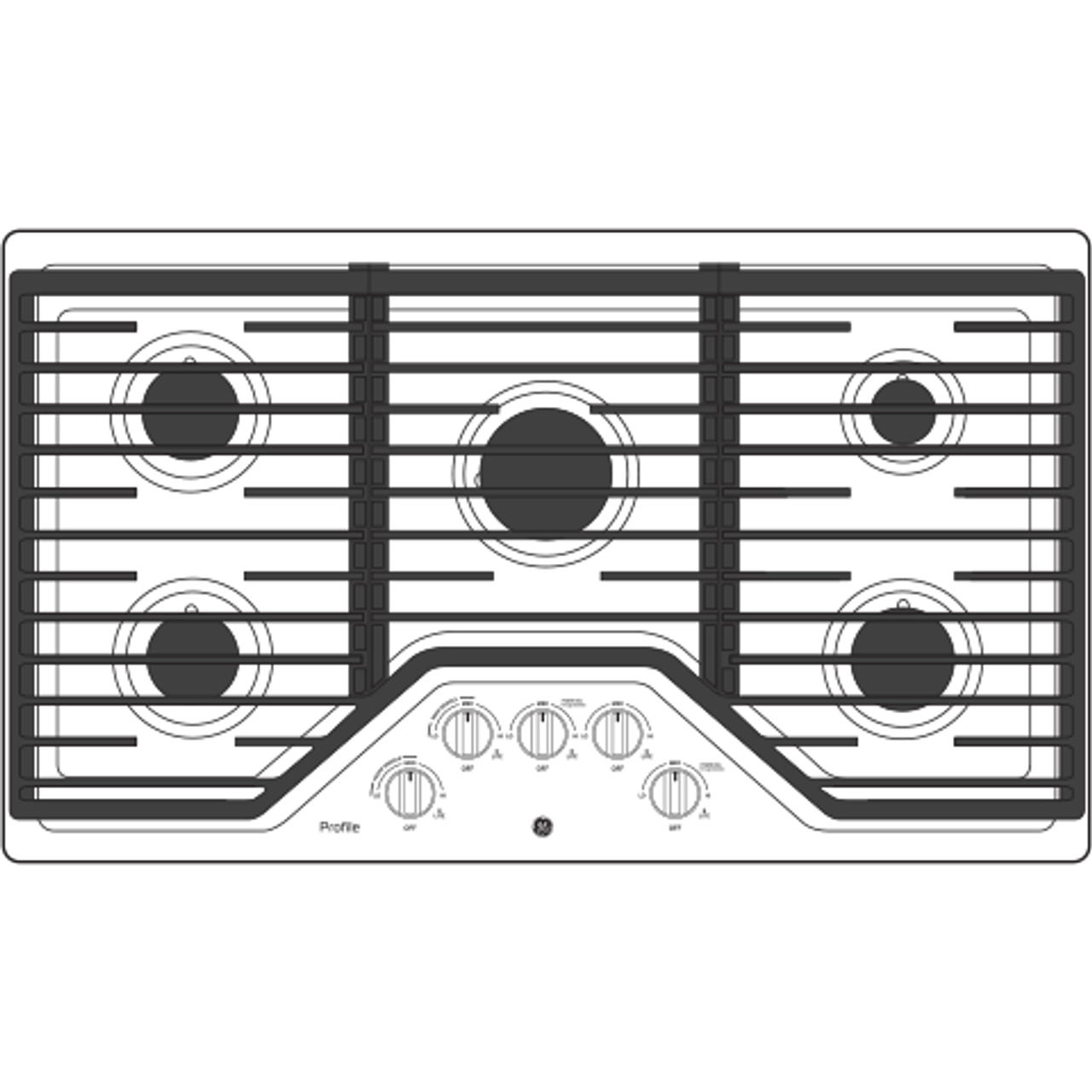 GE Profile Series 36″ Built-In Gas Cooktops PGP7036DLBB