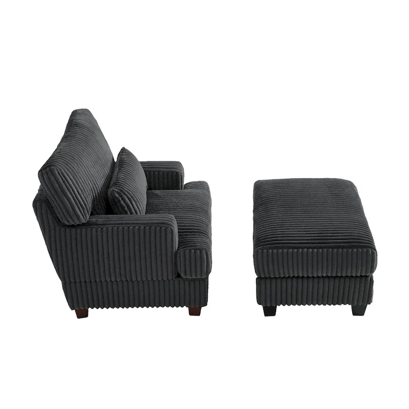 Oversized Chaise Longue Accent Chair with Ottoman