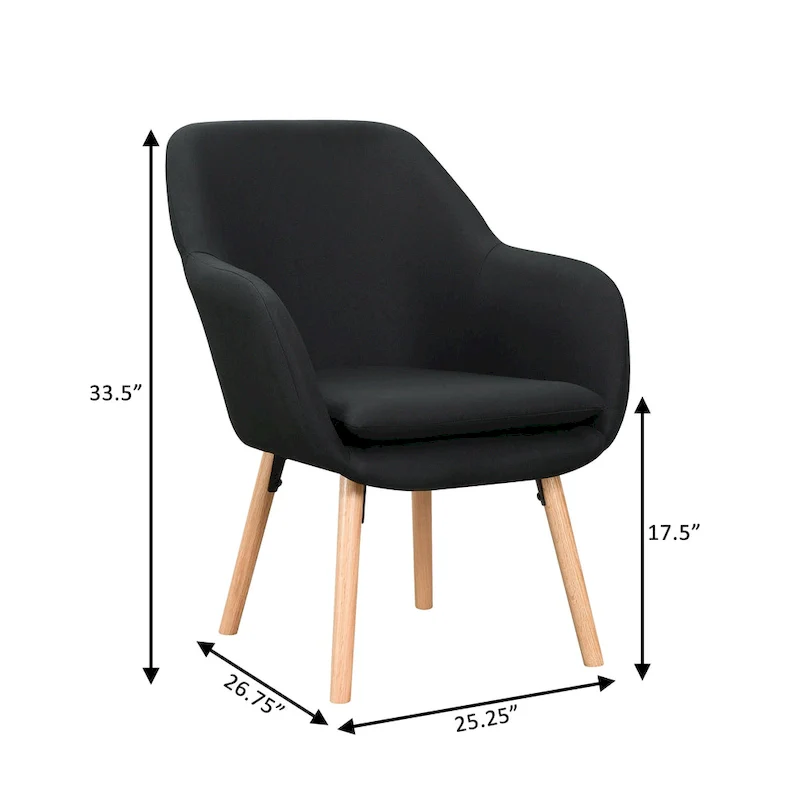 Convenience Concepts Take a Seat Charlotte Wingback Upholstered Accent Armchair