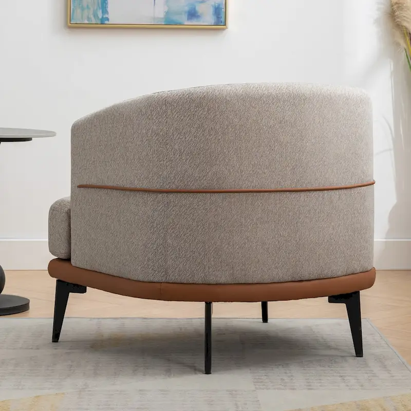 Modern Two-tone Barrel Fabric Chair