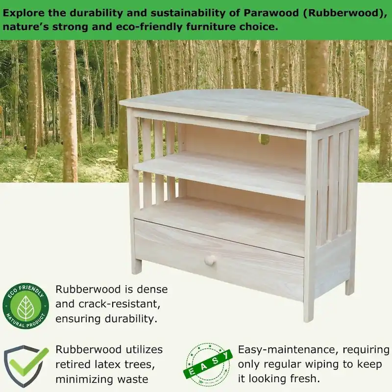 Solid Hardwood Mission Corner TV Stand