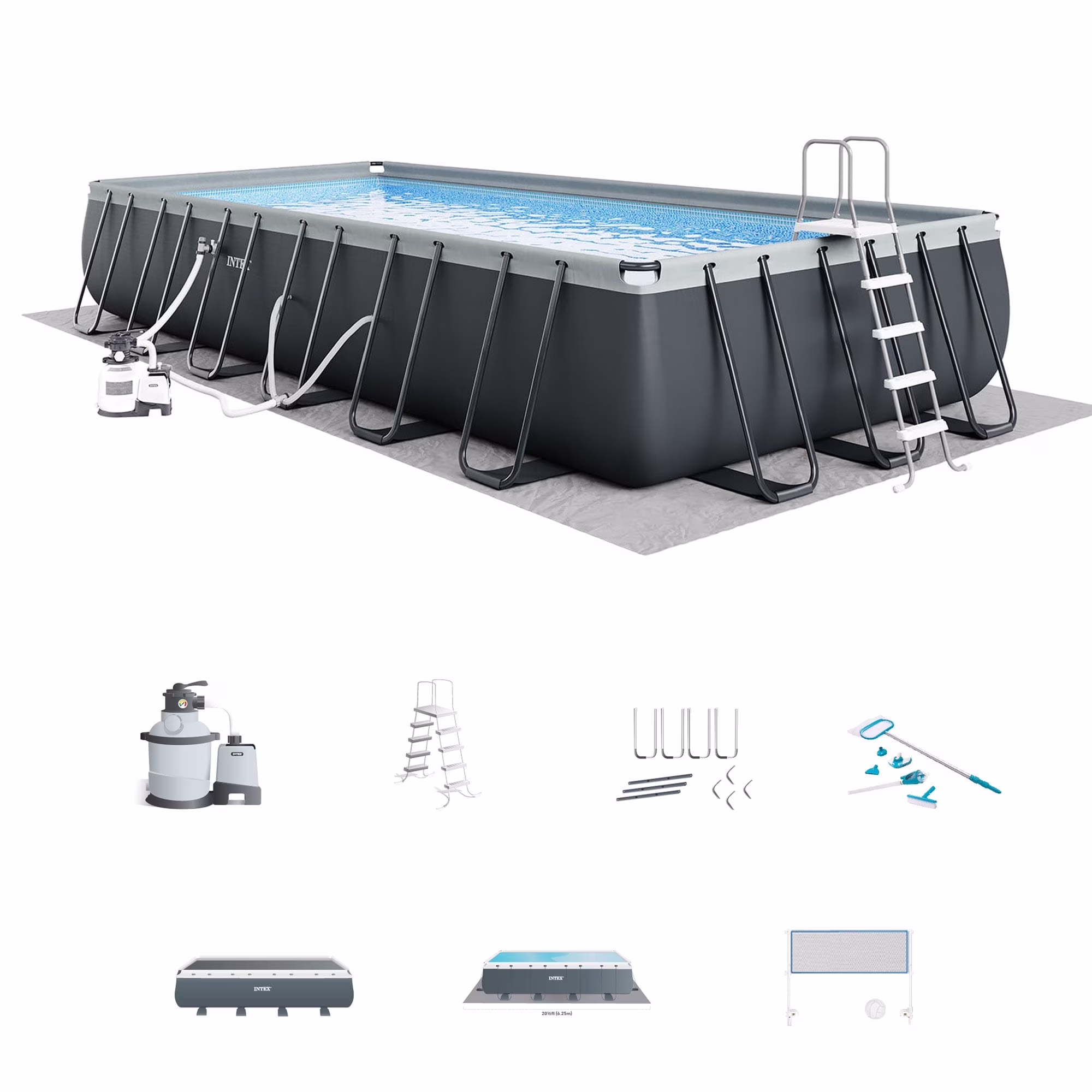 INTEX Ultra XTR 24' x 12' x 52" Above Ground Swimming Pool Set w/ Pump