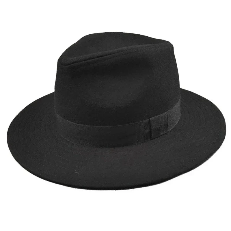 Curtis Retro Black Wool Fedora Hat
