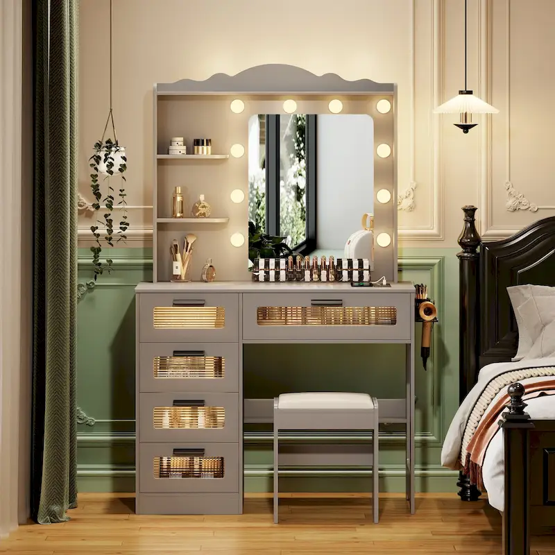 Makeup Vanity with 3 Lighting Colors
