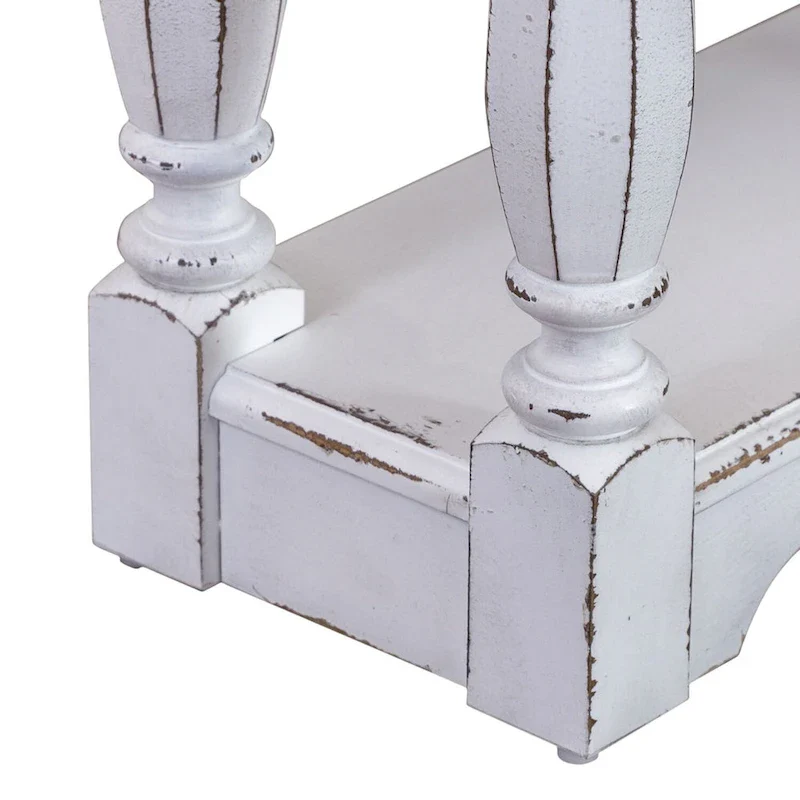 Magnolia Manor Antique White & Weathered Bark 72 Inch Hall Console Table