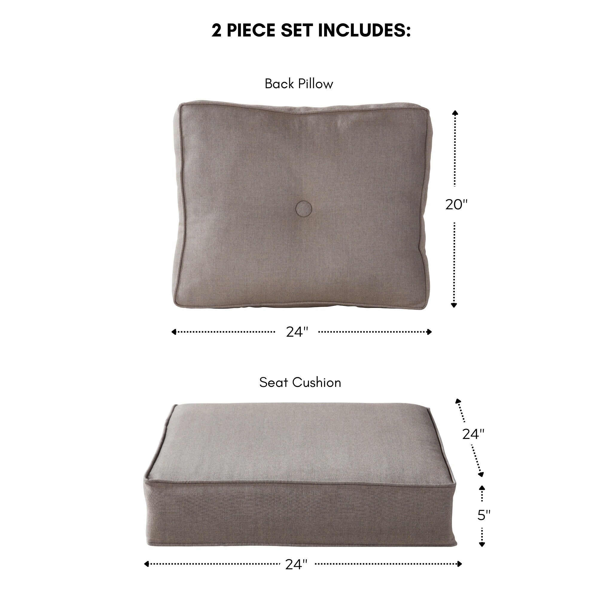 Sunbrella 2-Piece Premium Deep Seat Outdoor Cushion Set