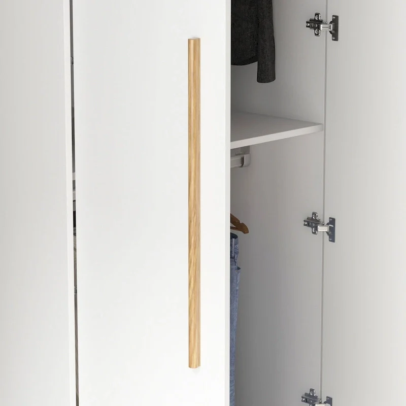 Modern Freestanding Solid Wood Wardrobe Closet With Storage Shelves