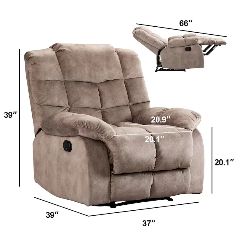 Manual Ergonomic Overstuffed Recliner Chair