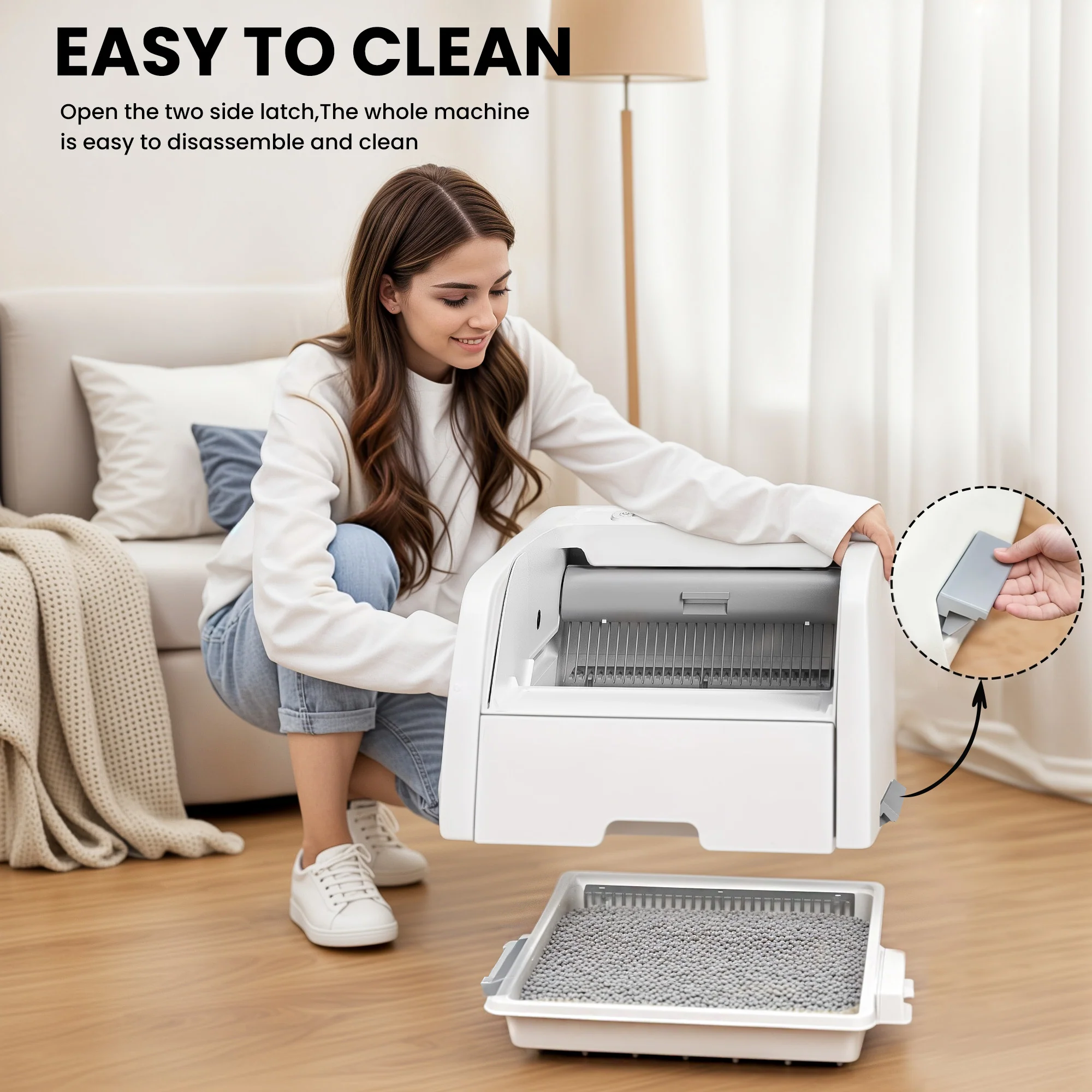 Self Cleaning Cat Litter Box with App Control