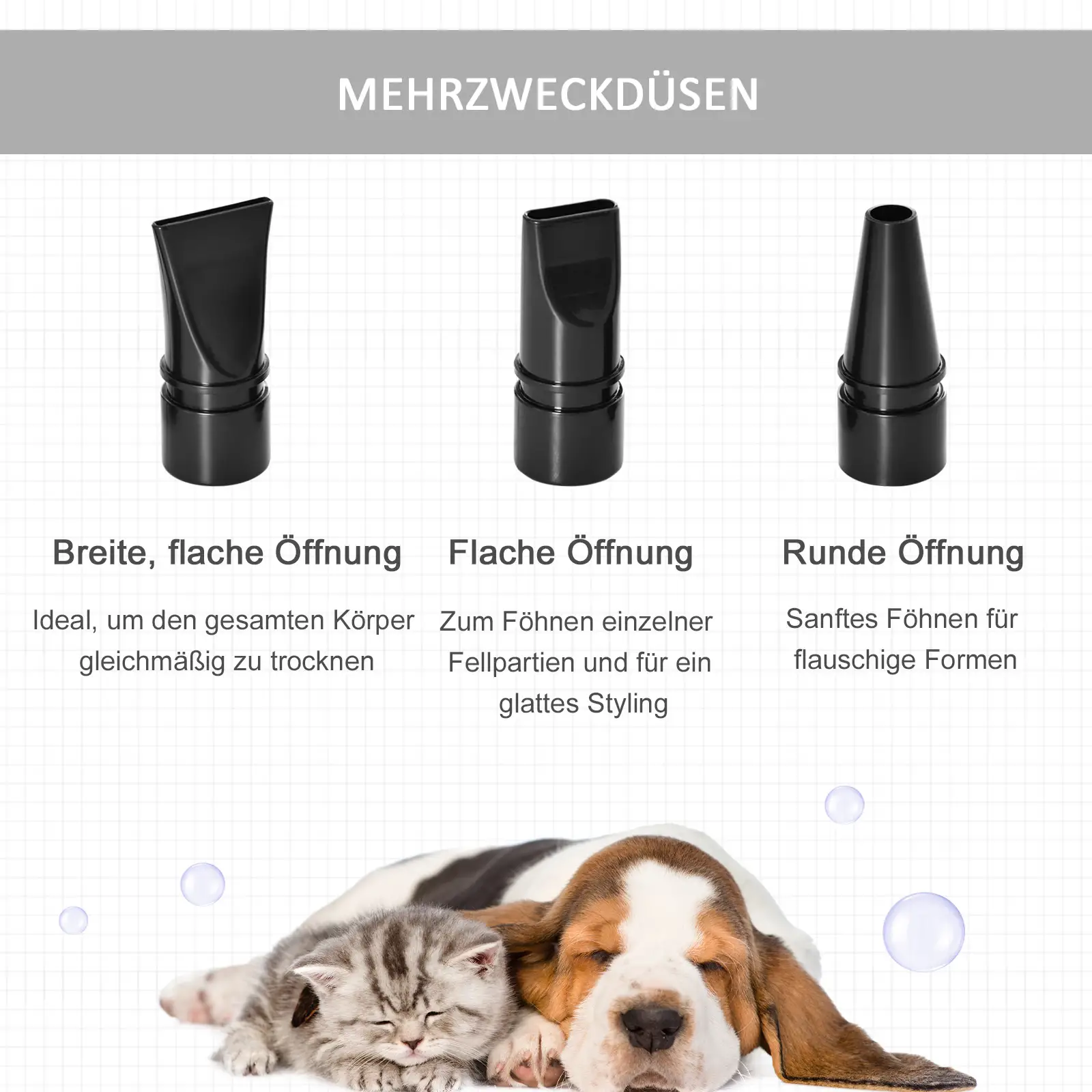 PawHut Hundefön 2800W leise stufenlos einstellbar