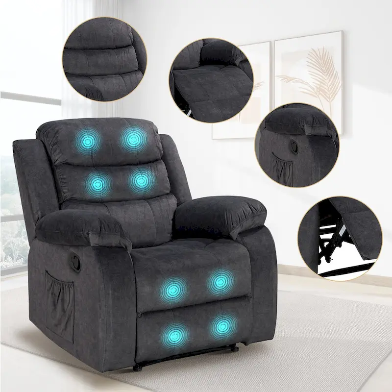 Soft Recliner Chair with Massage and Heat Function