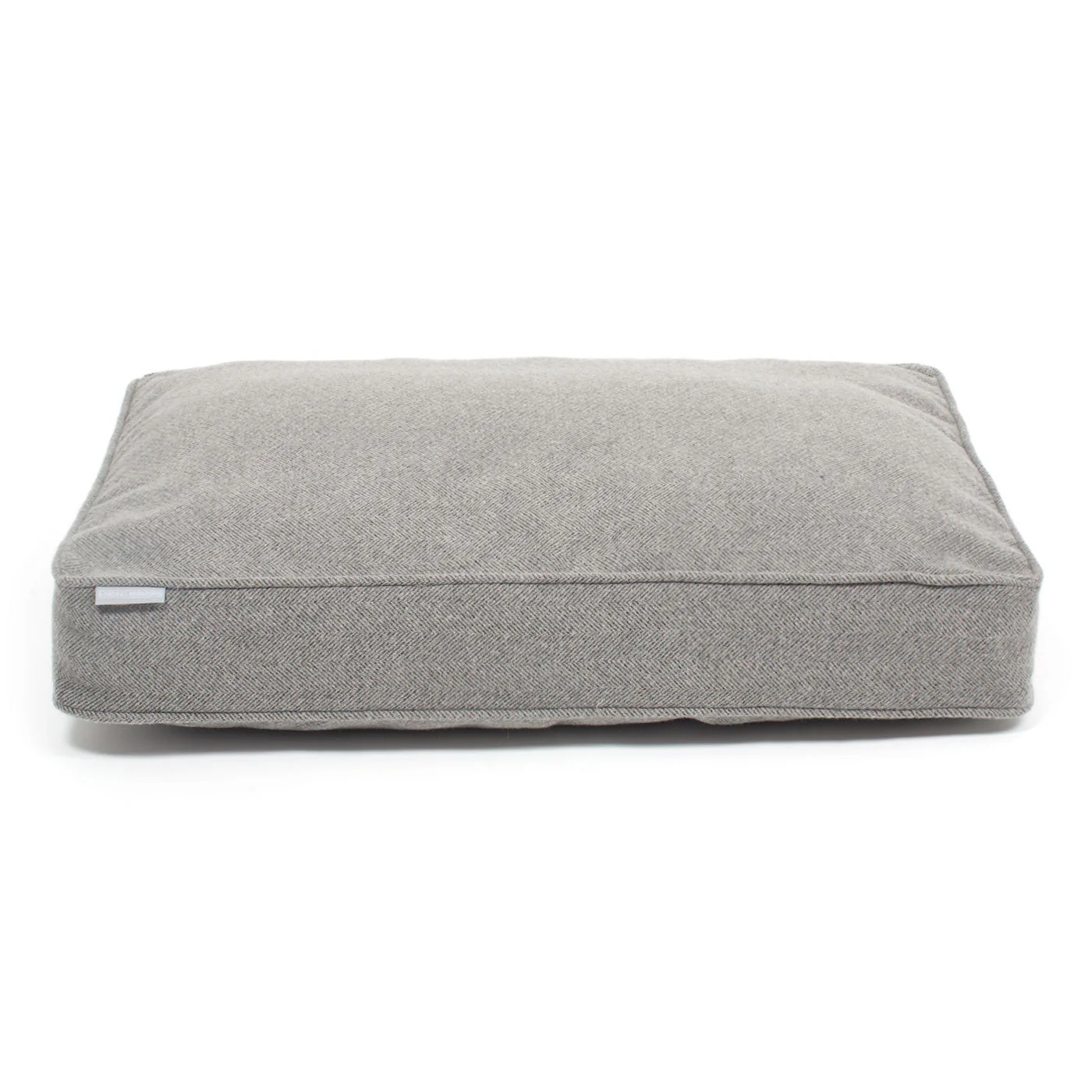 Dog Cushion in Pewter Herringbone Tweed
