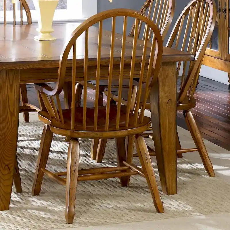 Treasures Rustic Oak Bow-back Armchair