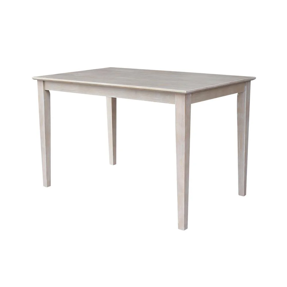 Solid Wood 30"x 48" Dining Table in Washed Gray Taupe