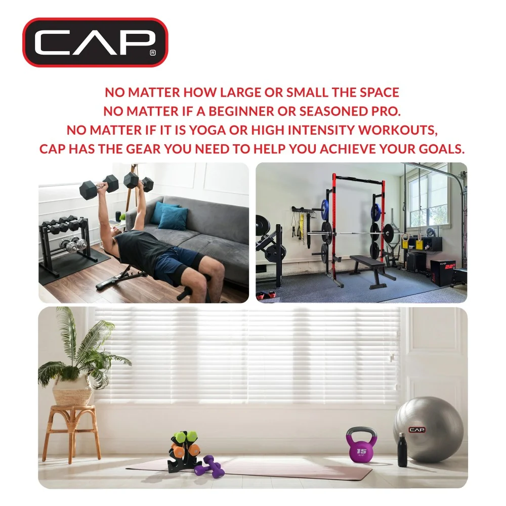 CAP 100lb Standard Cast Iron Weight Set with 3-Pc Bar
