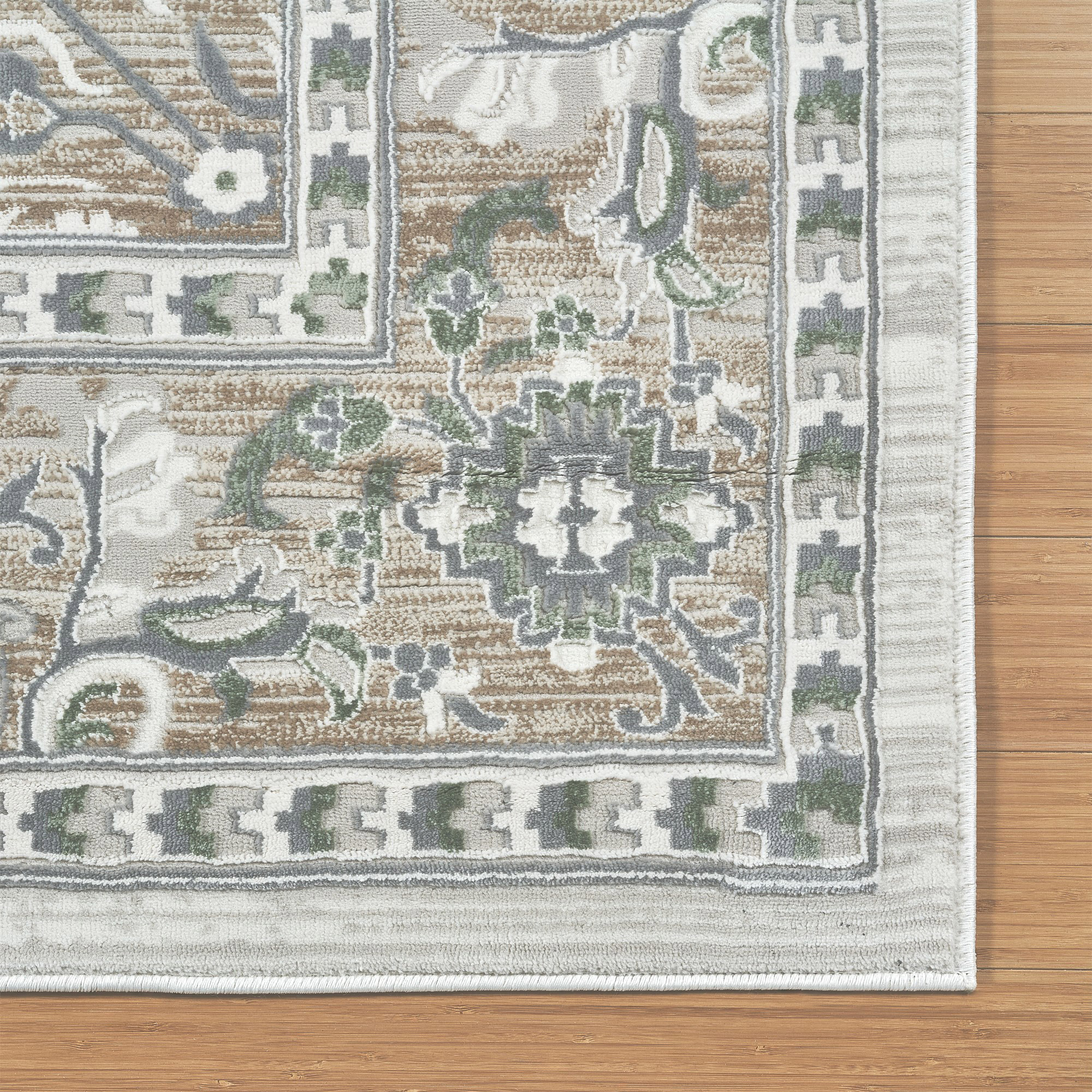 Sasha Area Rug, Adryan Beige Green, 6'6' x 9'