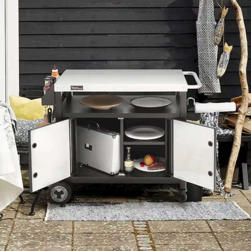 Royal Gourmet Movable Kitchen Cart Grill Prep Table with Storage