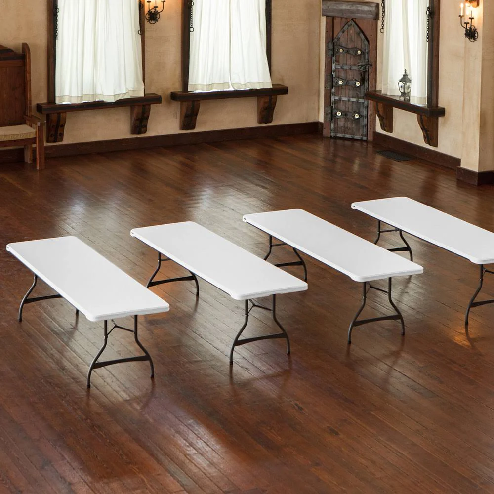 2025 Lifetime 4-Pack Commercial Stacking 8 ft Folding Table - White (80344)