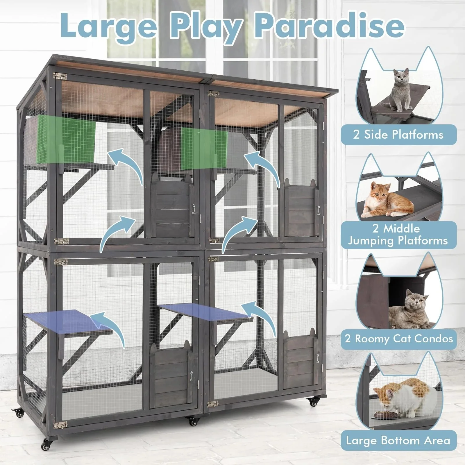 Catio Outdoor Cat Enclosure Large - moniquejewelry