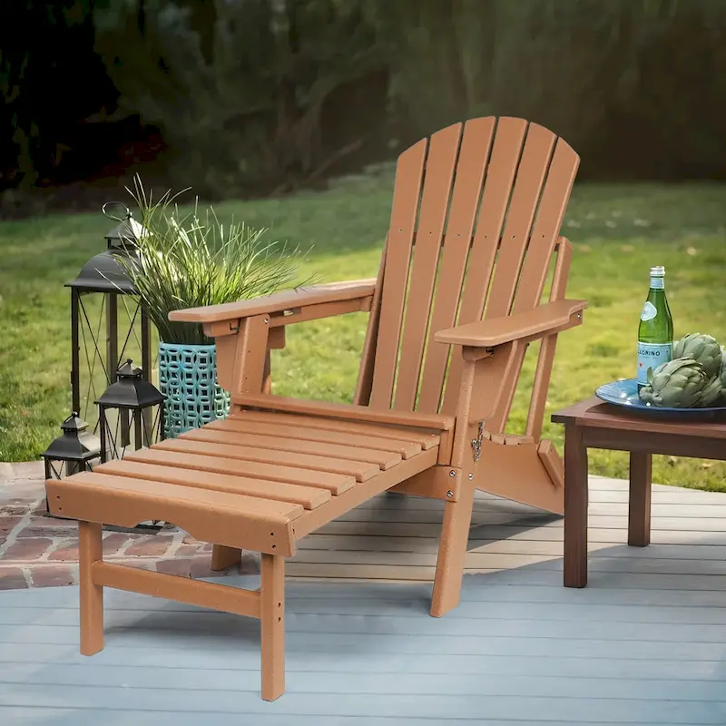 Vrakae Folding and Adjustable Adirondack Chair with Ottoman