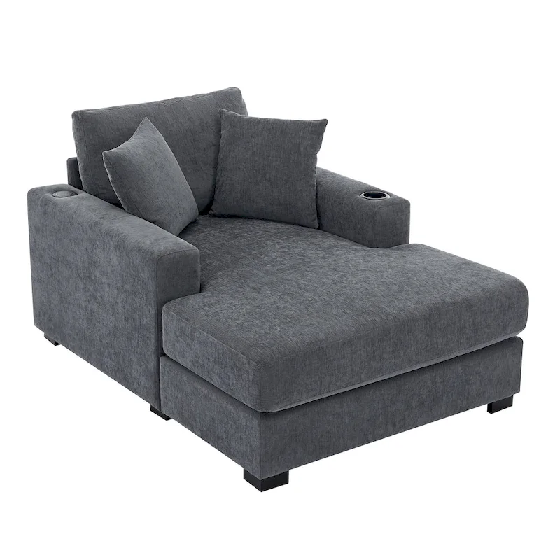 Three sizes Oversized Chaise Lounger with Pillows