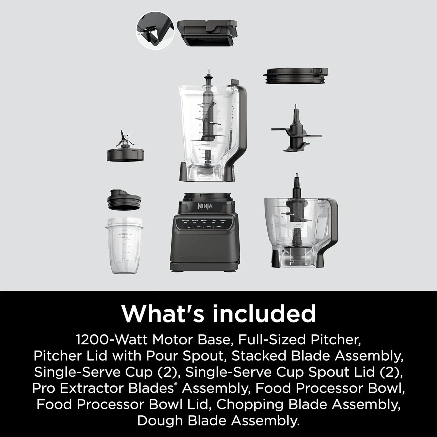Ninja Mega Kitchen System 1500 Watt 72 Ounce Full Size Blender and 8 Cup Food Processor