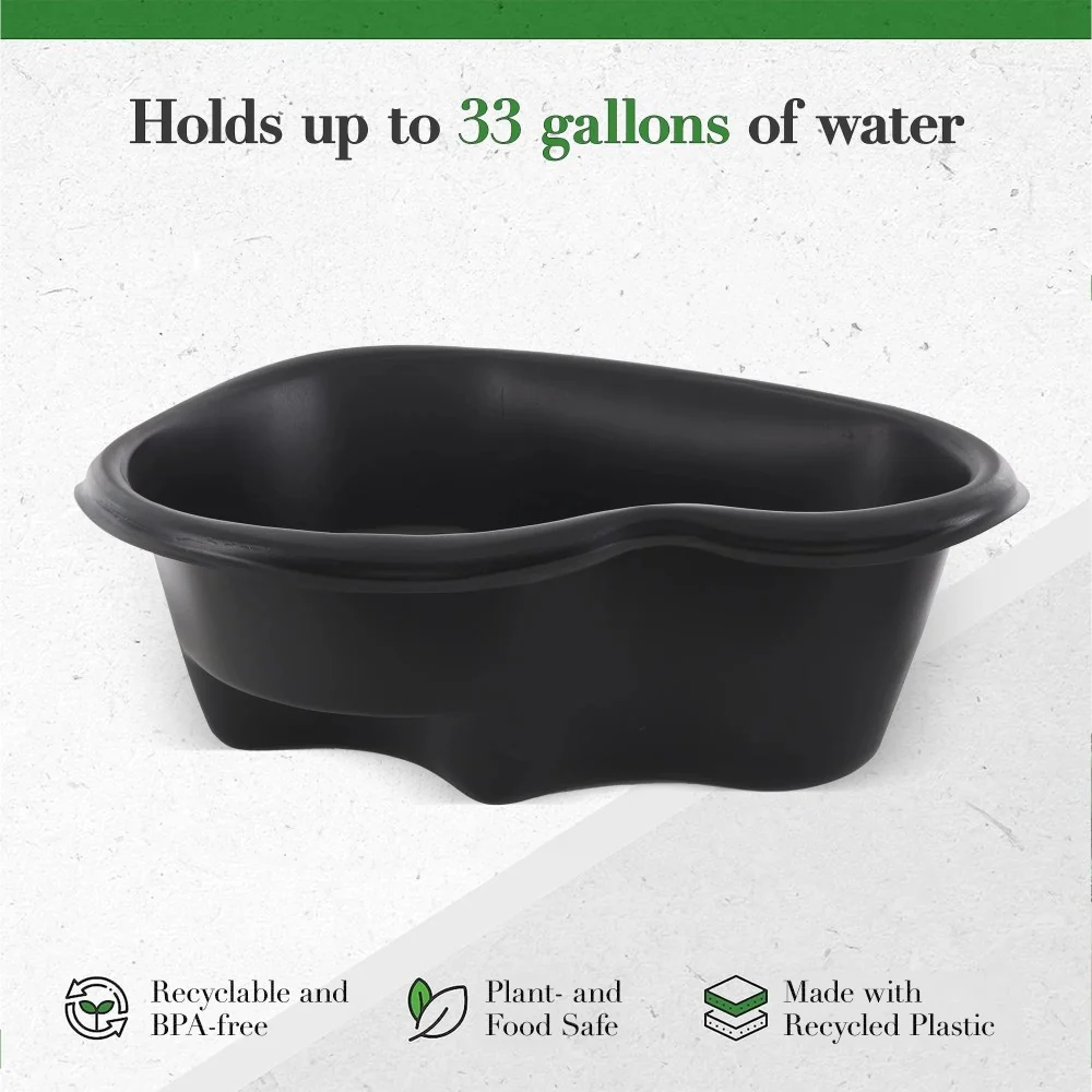Algreen Rigid Plastic Pond Liner, 33 Gallon Base Accessory for Backyard Ponds - Avonlea