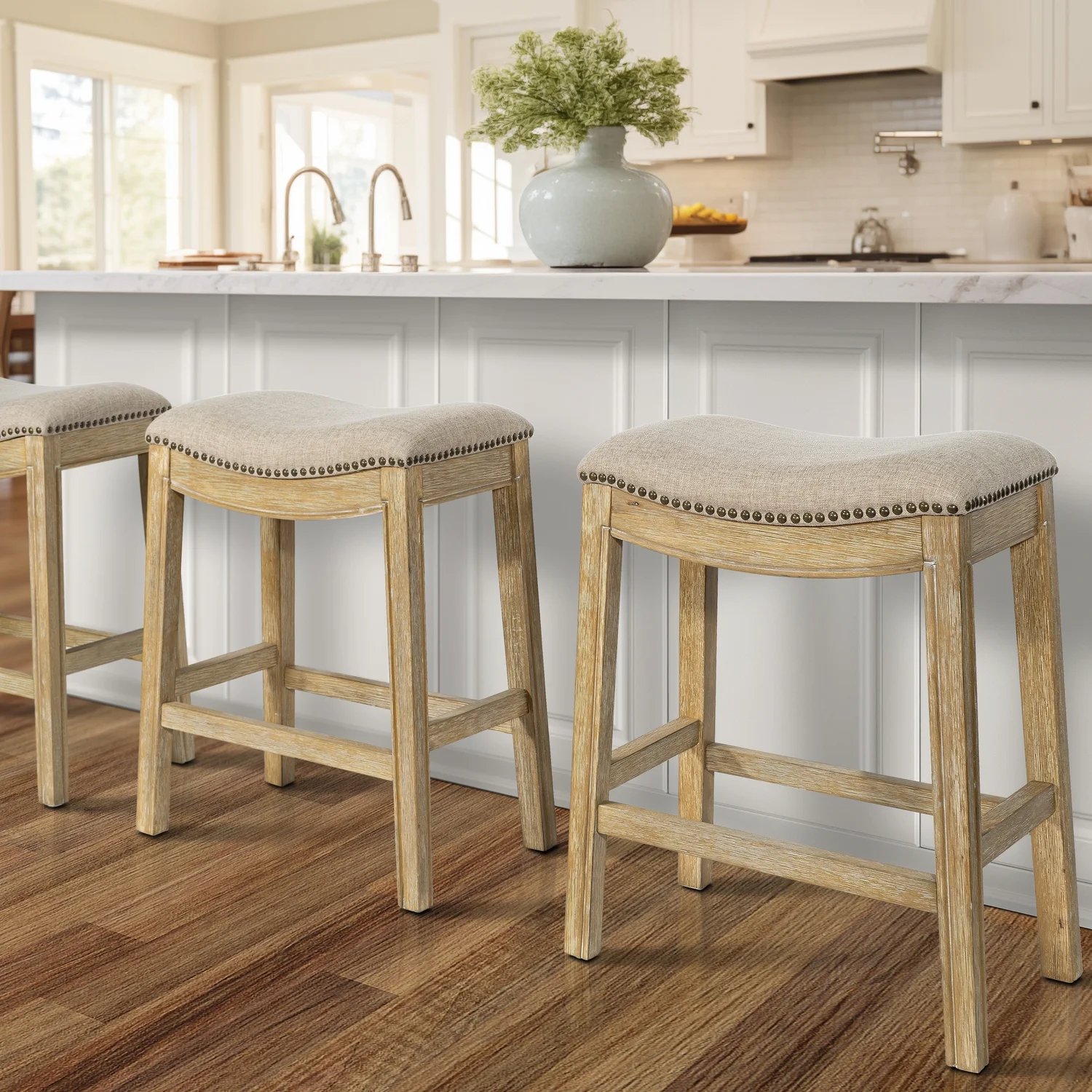 New Ridge Home Goods 26" Saddle Wood Counter Height Stool Weathered Natural