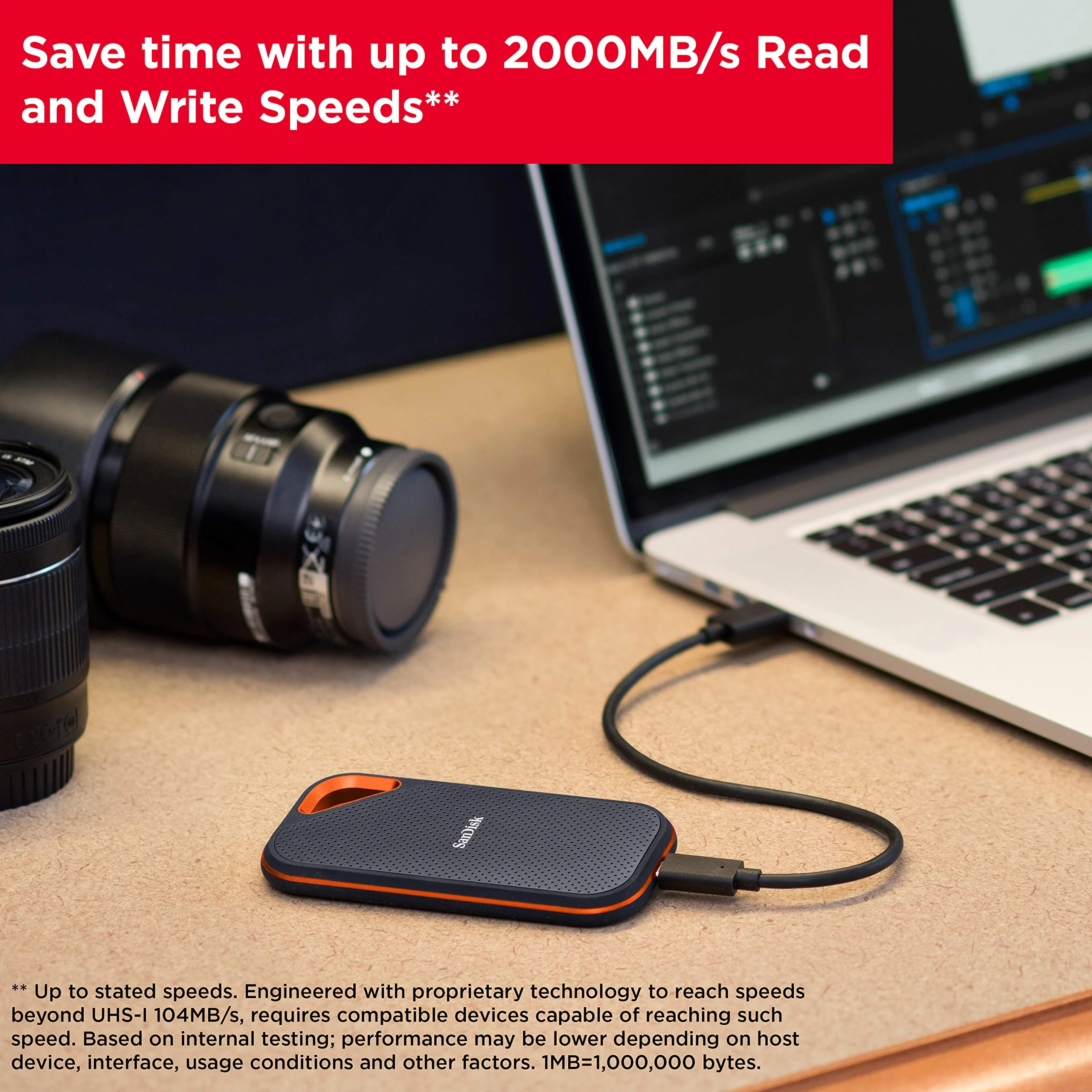 SanDisk 1TB Extreme PRO Portable SSD - Up to 2000MB/s