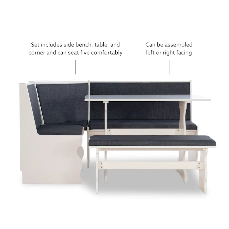 Hannah Breakfast Nook 3-piece Dining Set