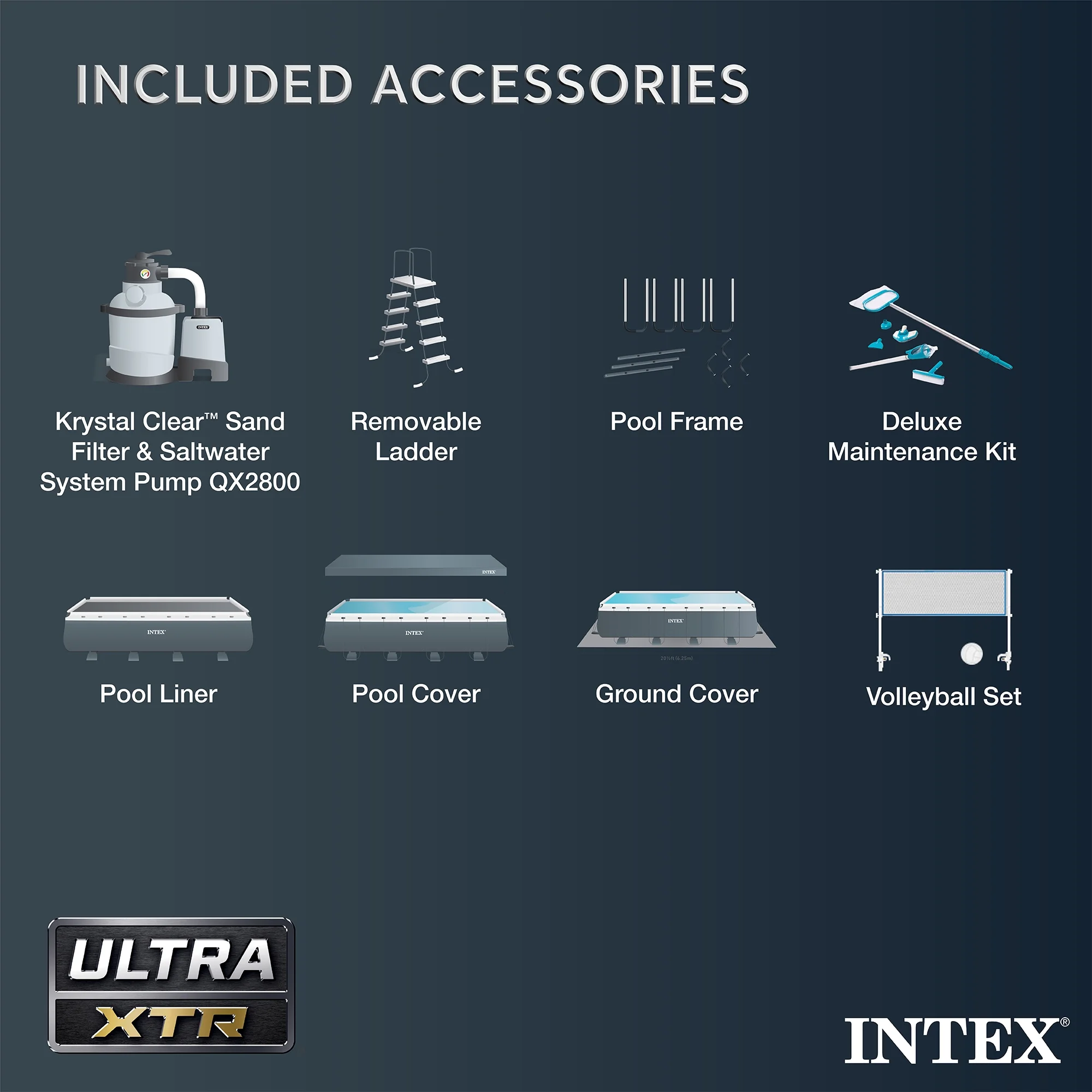 INTEX Ultra XTR 24' x 12' x 52" Above Ground Swimming Pool Set w/ Pump