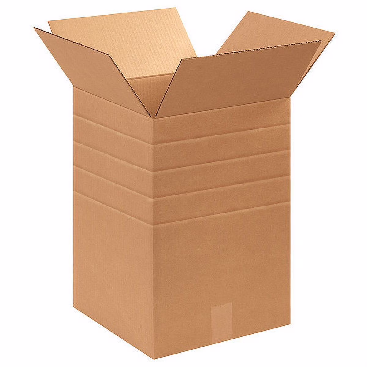 ZoroSelect Multi-Depth Corrugated Boxes, 12" x 12" x 18", Kraft, 25/Bundle