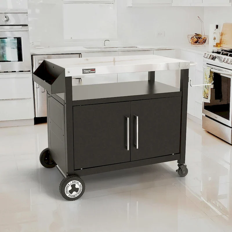 Royal Gourmet Movable Kitchen Cart Grill Prep Table with Storage